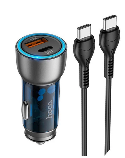 Cargador de Auto Hoco NZ8 Sprinter – 43W Dual Port PD25W + QC3.0