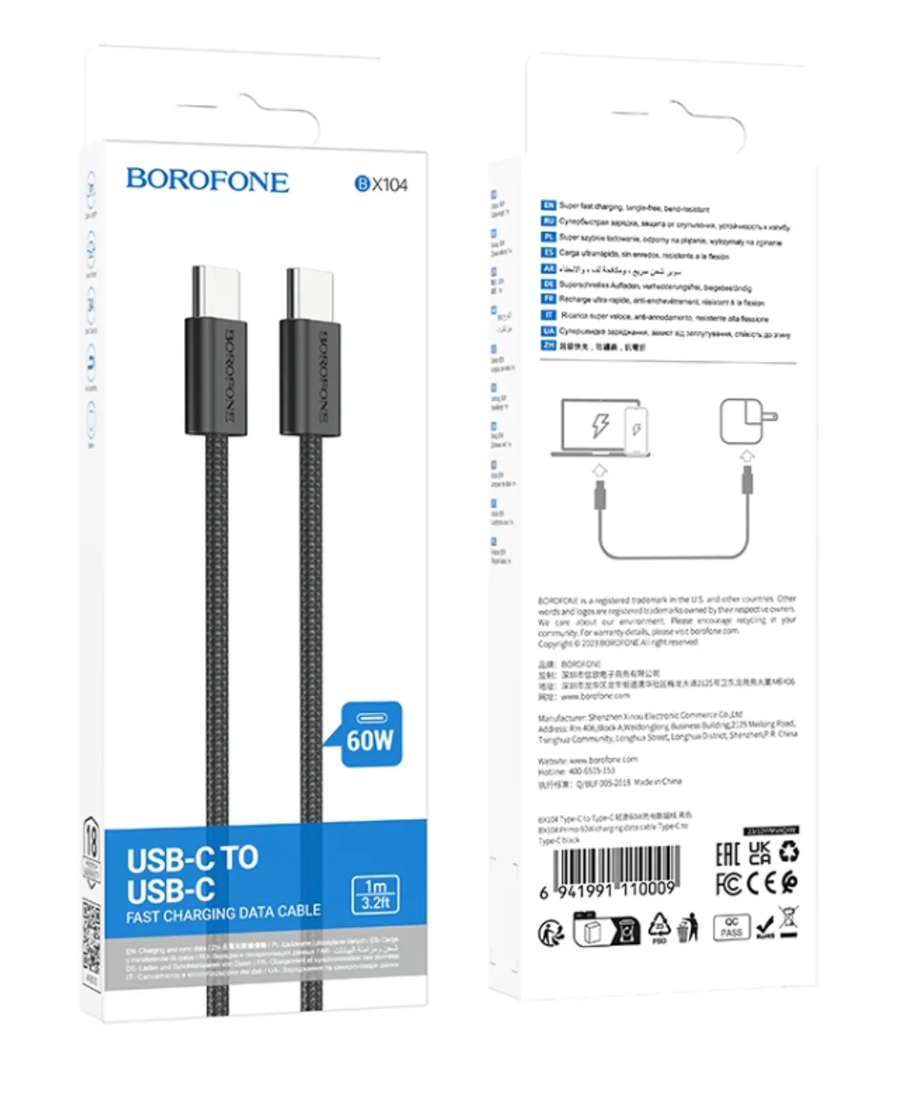 Cable Borofone BX104 Primo – 60W Tipo C a Tipo C