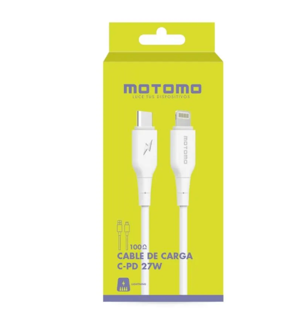 Cable de Carga Motomo C-PD – 27W Rápido y Resistente