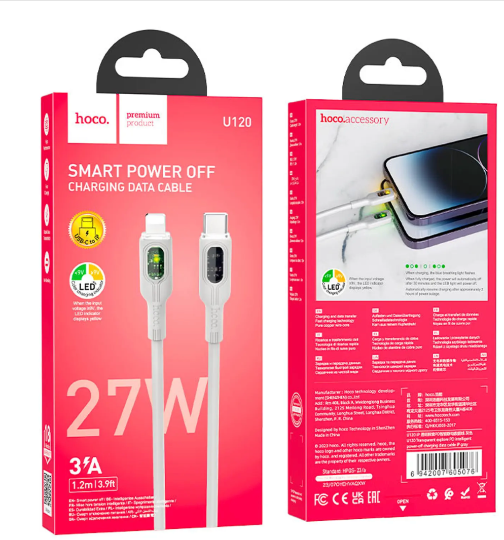 Cable Hoco U120 – Tipo C a Lightning