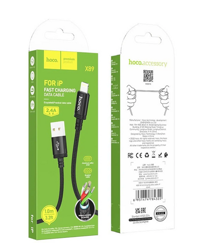 Cable Hoco X89 Wind – USB-A a Lightning 1M / 2.4A