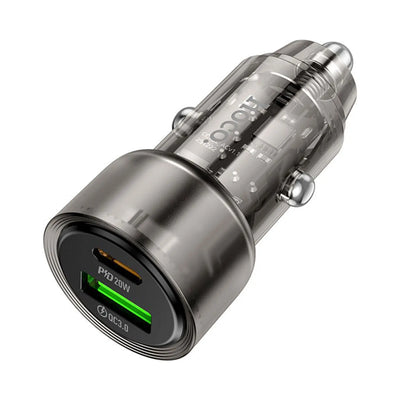 Cargador de Auto Hoco Z52 Spacious – PD38W Dual Port USB-C + USB-A – Negro